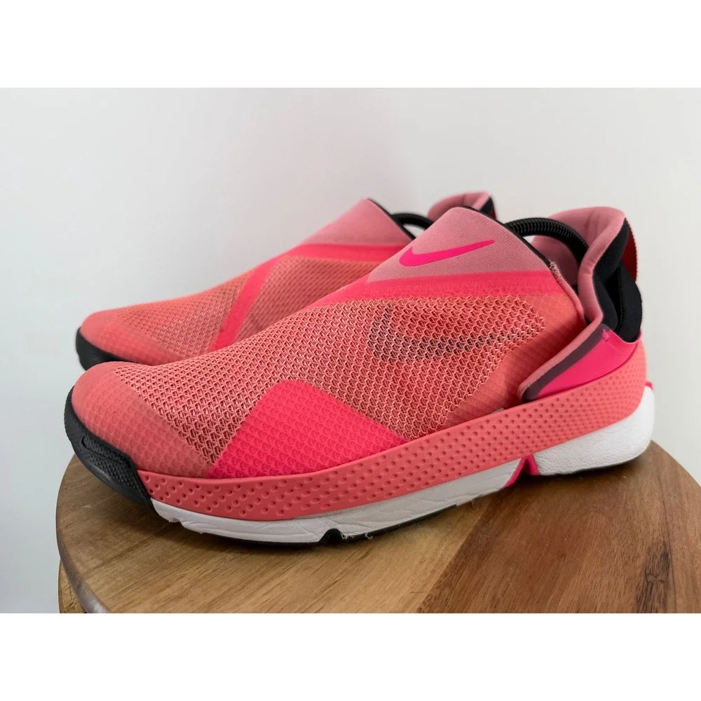 Nike Go FlyEase Sunrise Pink Black Mens Hands Free Sneakers DZ4860-600 Size 11